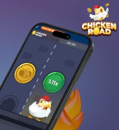 Chicken Road app con logotipo.